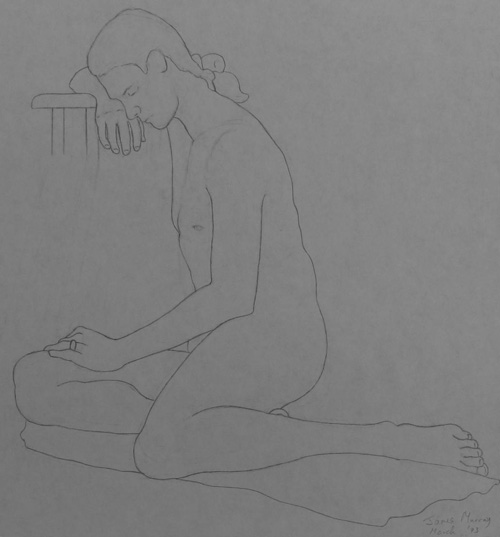 life drawing: 3 hour - second drawing