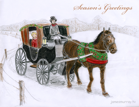 Holiday Greeting: Horse-drawn Carriage