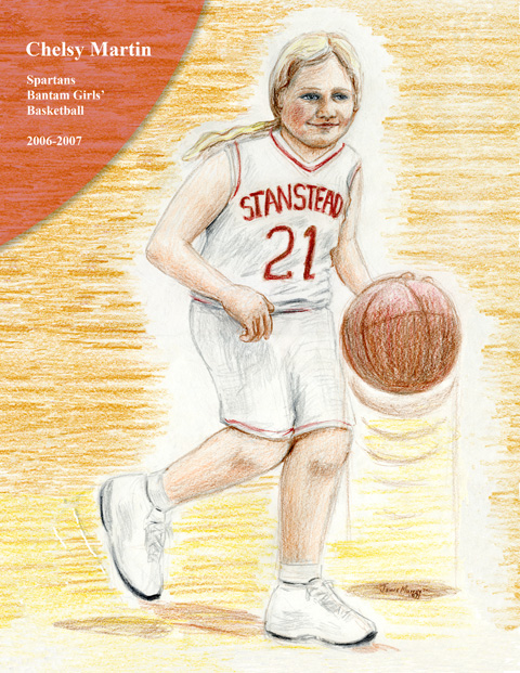 school portrait basketball drawing 1